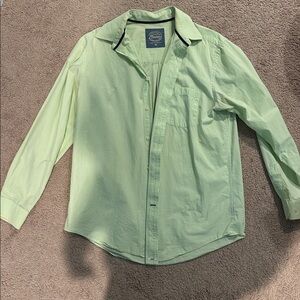Men's cotton Green Button-Up Shirt